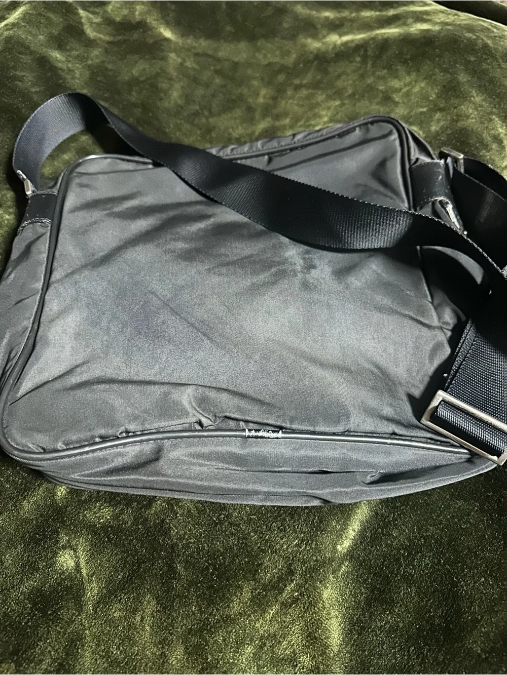 Prada Black Nylon Messenger Crossbody Bag